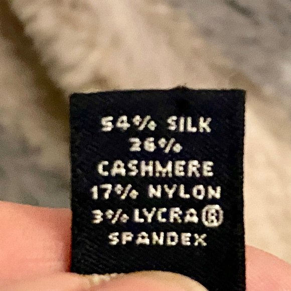 (3) Lands'End Quiet Luxury Silk/Cashmere Striped Knit Stretch Crewneck Sweater M - Picture 4 of 4